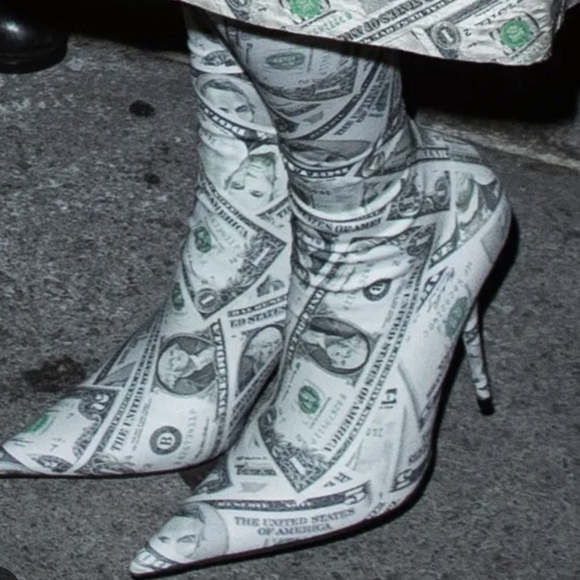 Balenciaga Green and White Over the Knee Boots - Picture 1 of 10
